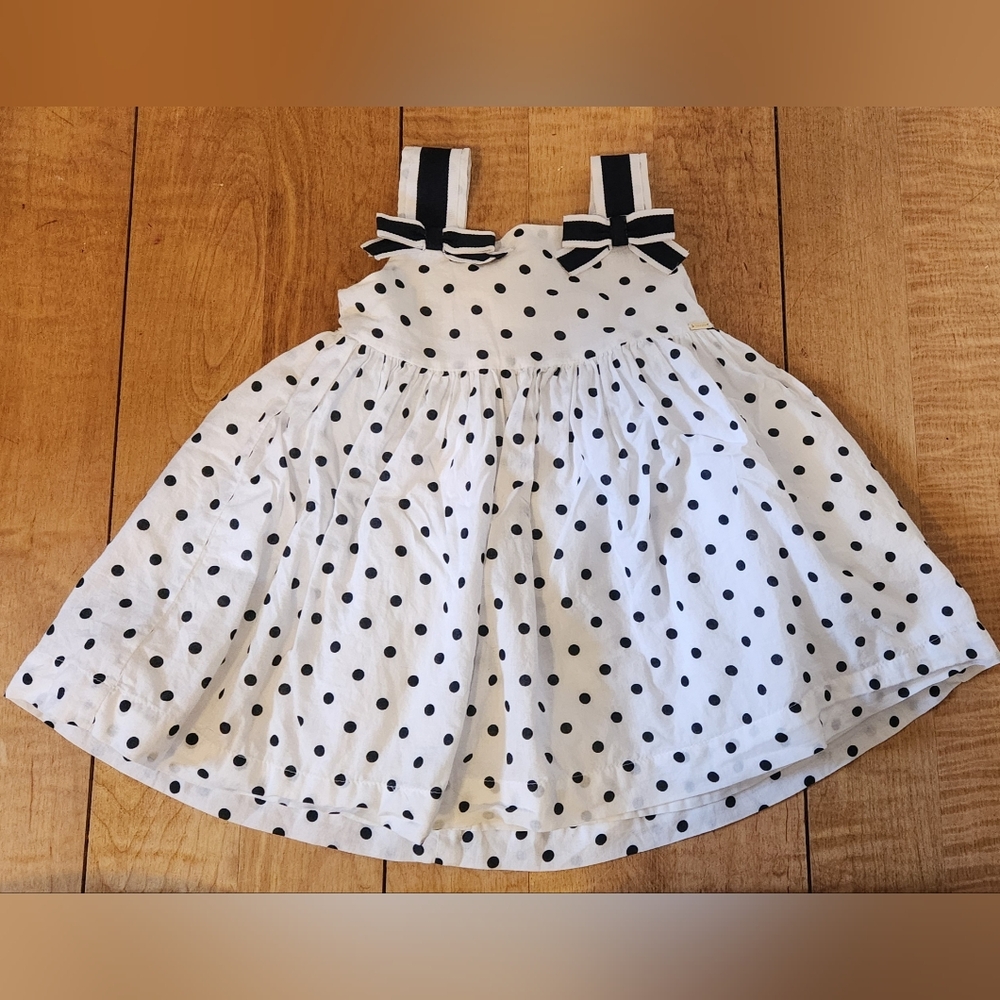 Mayoral White and Black Polka Dot Kids Formal Dress